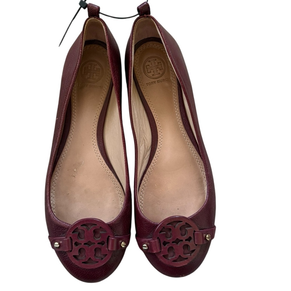 Tory Burch Mini Miller Burgundy Flats
